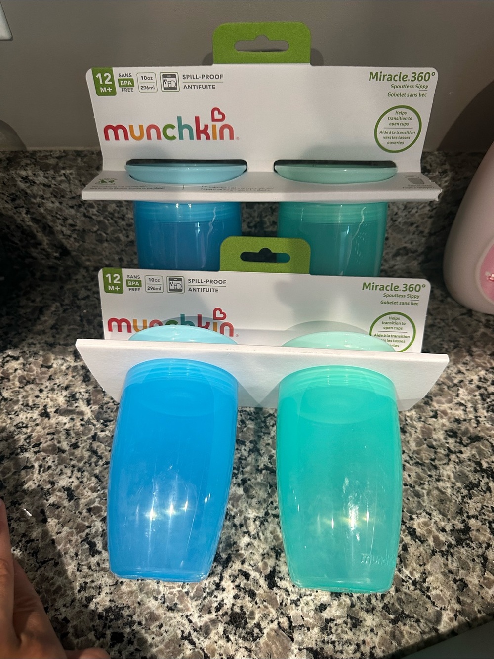 Munchkin Miracle 360° Spill-Proof Sippy Cups - Blue & Teal (both sets)